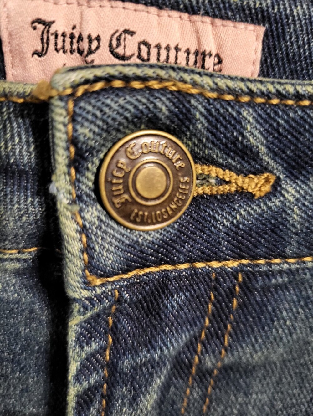 Juicy Couture Jeans Womens 13/31 Blue‎ Lunita Rhinestone Flare Vintage Y2K - Picture 2 of 11